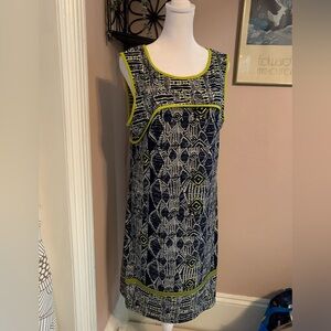 Max Studio Large Geometric Dress sleeveless comfy stretchy cool spring